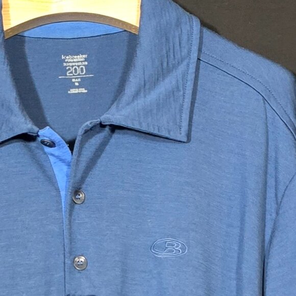 Icebreaker 200 New Zealand Merino Wool SS Polo - Blue - Sz XL* - Picture 3 of 4